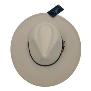 Western Fedora Hat with Gold Buckle and Faux Leather Strap